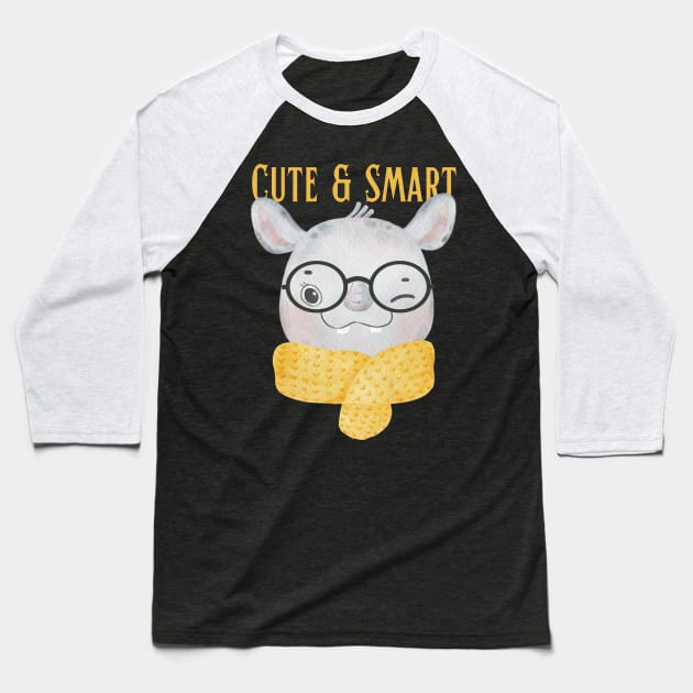 Cute and Smart Cookie Sweet little llama heart cute bright kids and animals Baseball T-Shirt by BoogieCreates